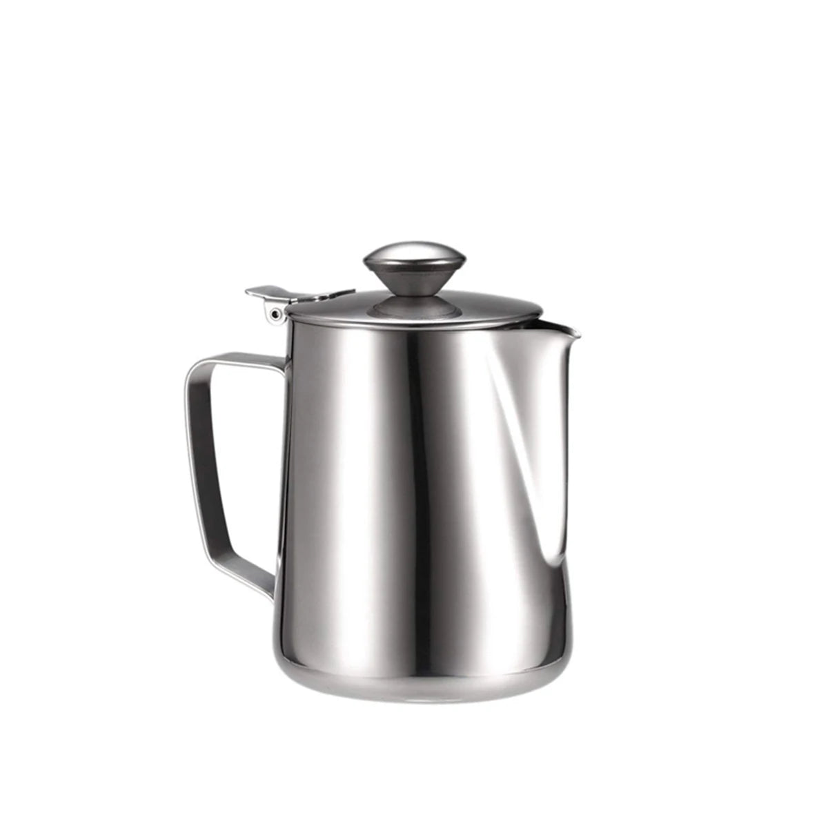 Edelstahl Milchaufschäumkrug mit Deckel für cremigen Milchschaum