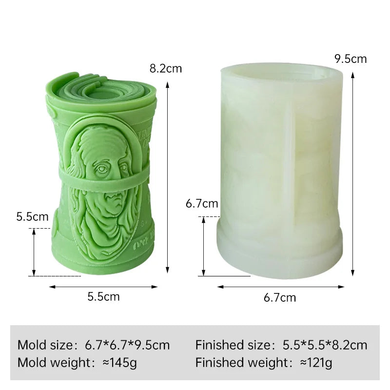 Silikonform 100 Dollar Motiv für DIY Kerzen Seife Gips Harz Zubehör