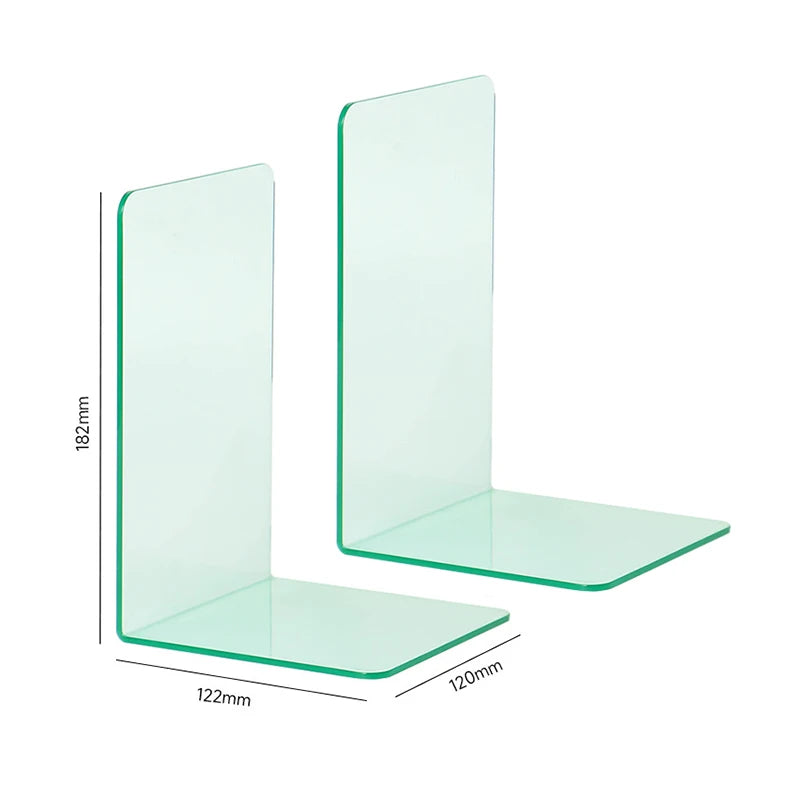 Klare Acryl Buchstützen L-Form für Schreibtisch und Regal