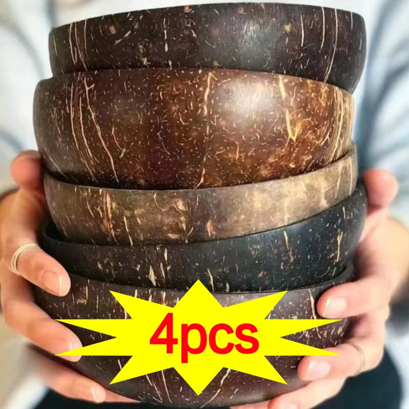 Nachhaltige Kokosnuss Schalen Holz Löffel Set für Dessert Salat - div. Größen