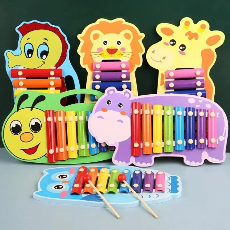 Farbenfrohes 8-Töne Holz-Xylophon mit 2 Schlägeln – spielerisch Musik lernen