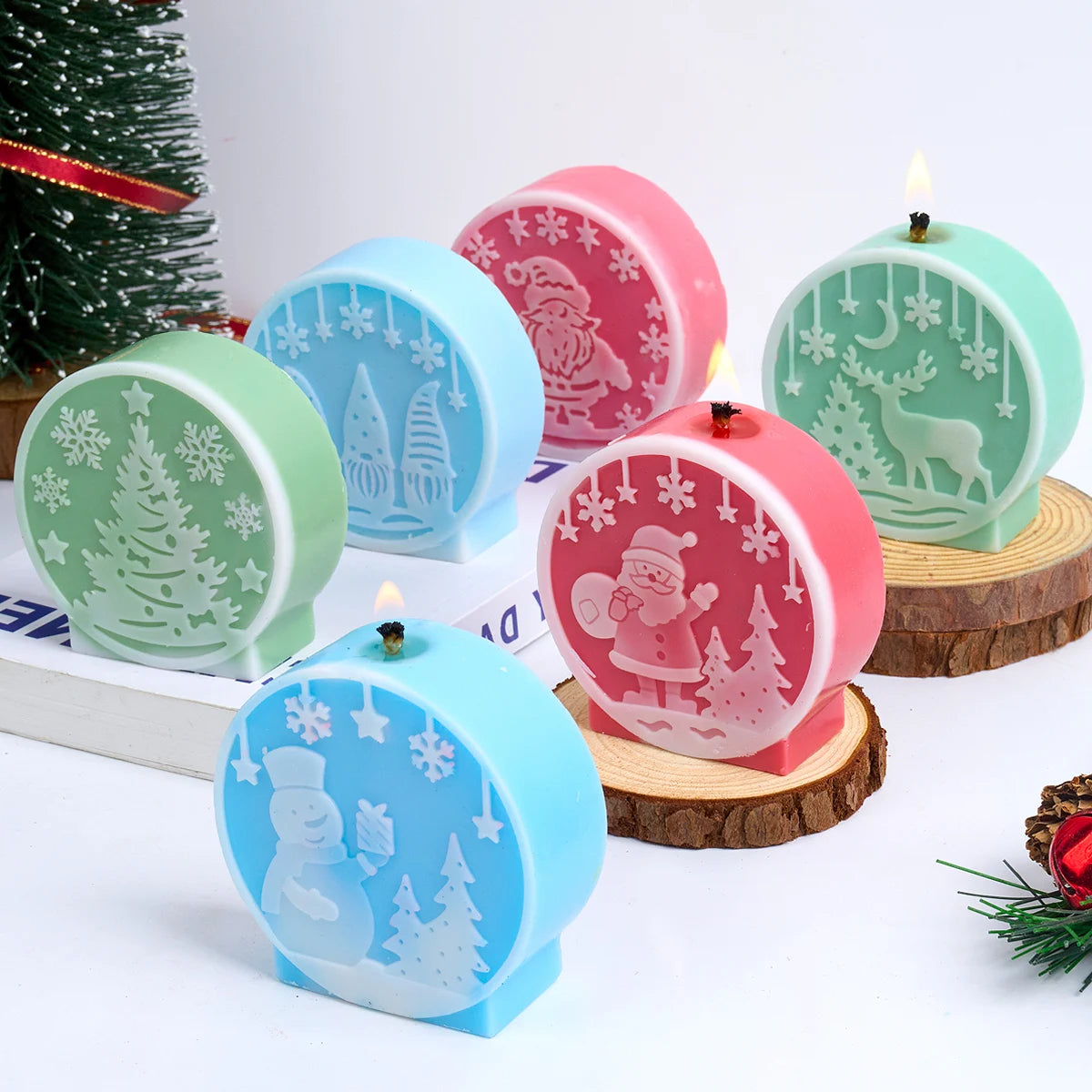 DIY Silikonform Weihnachtsbaum Schneemann Kerzen Seife Harz Gips