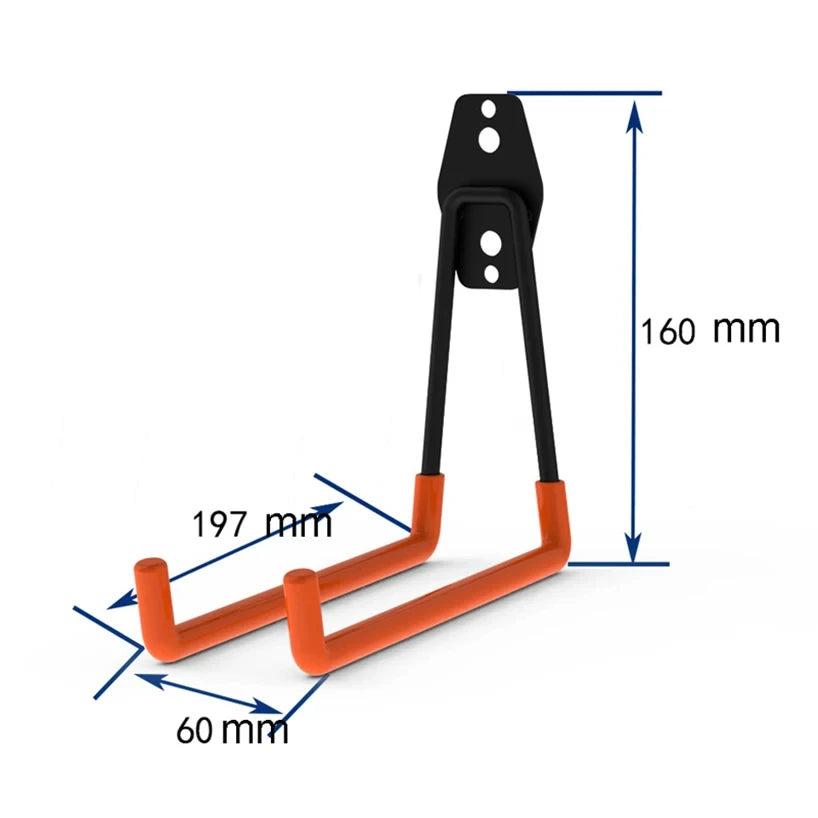 Robuster Heavy Duty Metallhaken mit Anti-Rutsch-Gummi, rostfrei, Orange