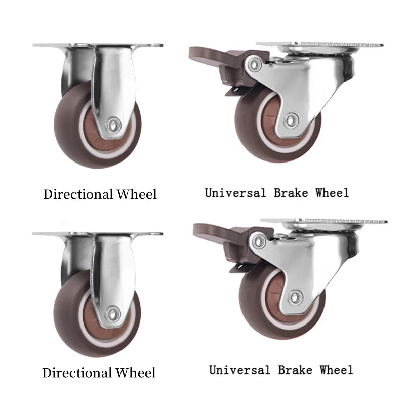 4x Universal Lenkrollen für Möbel, Stühle, Tische – Geräuschlos, Bremse