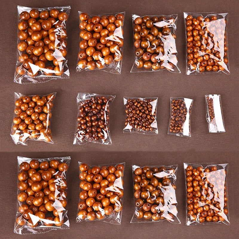 Holzperlen Set 4-20 mm in verschiedenen Farben für kreative Projekte