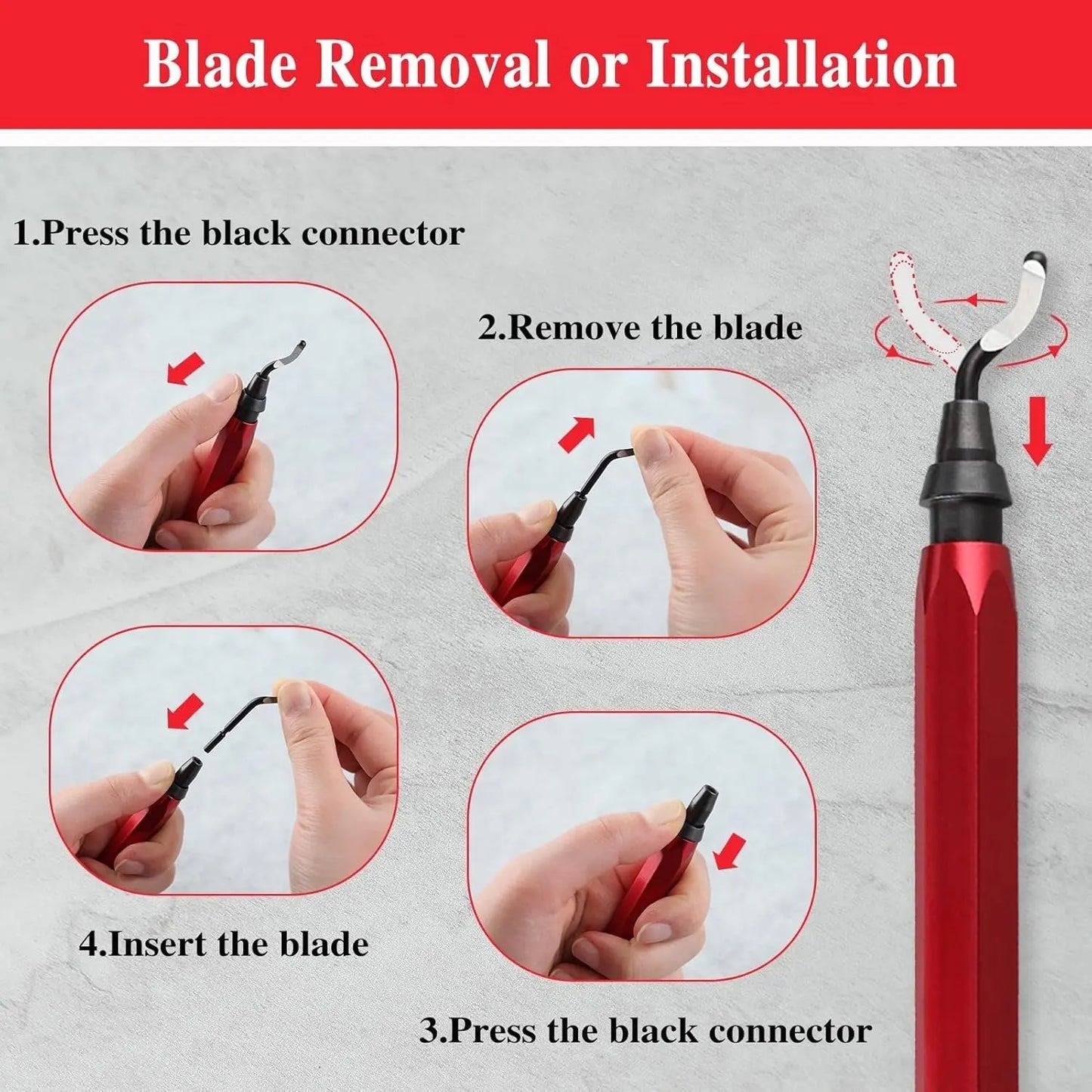 Entgratungswerkzeug RB1000 mit 10 BS1010 HSS-Klingen für vielseitiges Entgraten