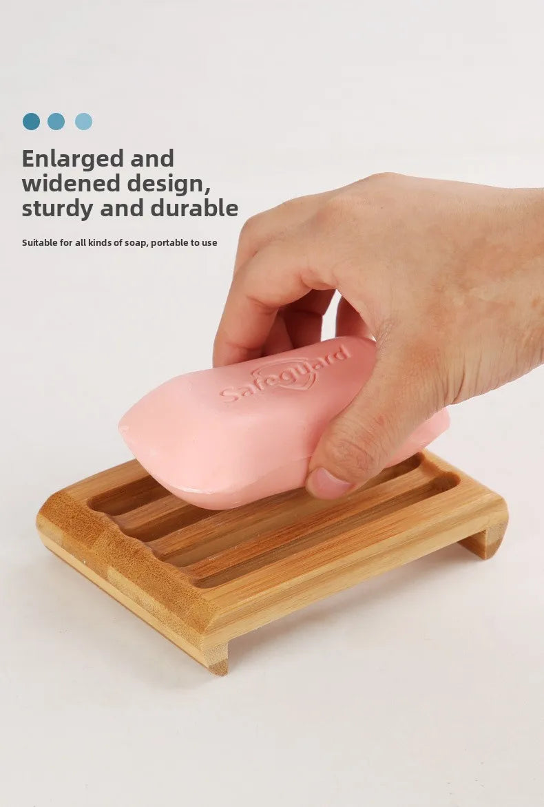 Tragbare Holz Bambus Seifenschale Seifenhalter Bad Zubehör