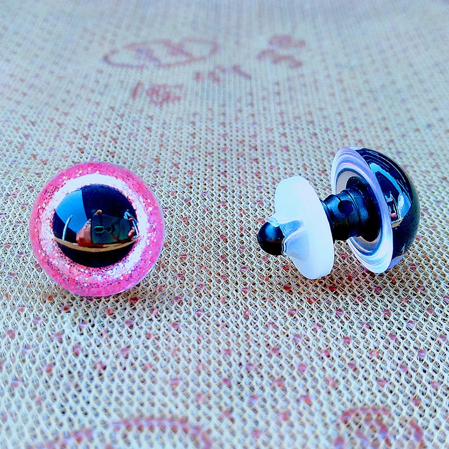 20 Stück Sicherheitsaugen Kunststoff Glitter Mix Größen für Amigurumi