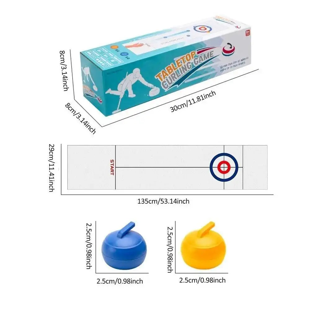 Faltbares Mini Curling Tischspiel mit 16 Bällen – Spielspaß für Familie - Reise