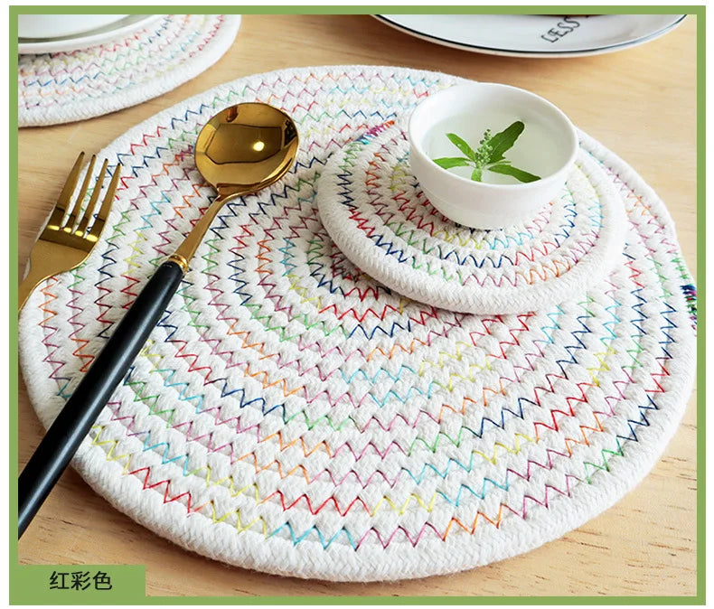 Seil Gewebtes Tischset Baumwolle, Isolierend, fuer Esstisch Kuech