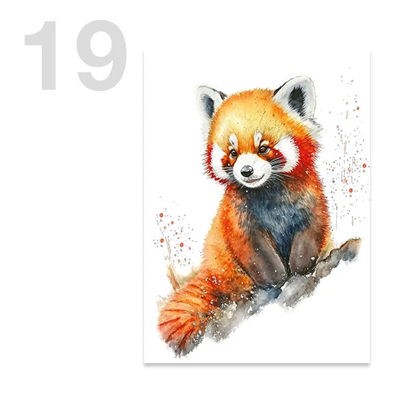 Aquarell Safari Tiere Wandbild für Baby Kinderzimmer Dekoration