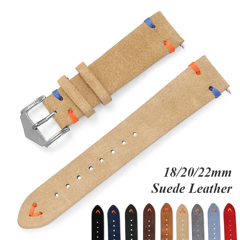 Wildlederarmband für Vintage Uhren 18 Millimeter 20 Millimeter 22