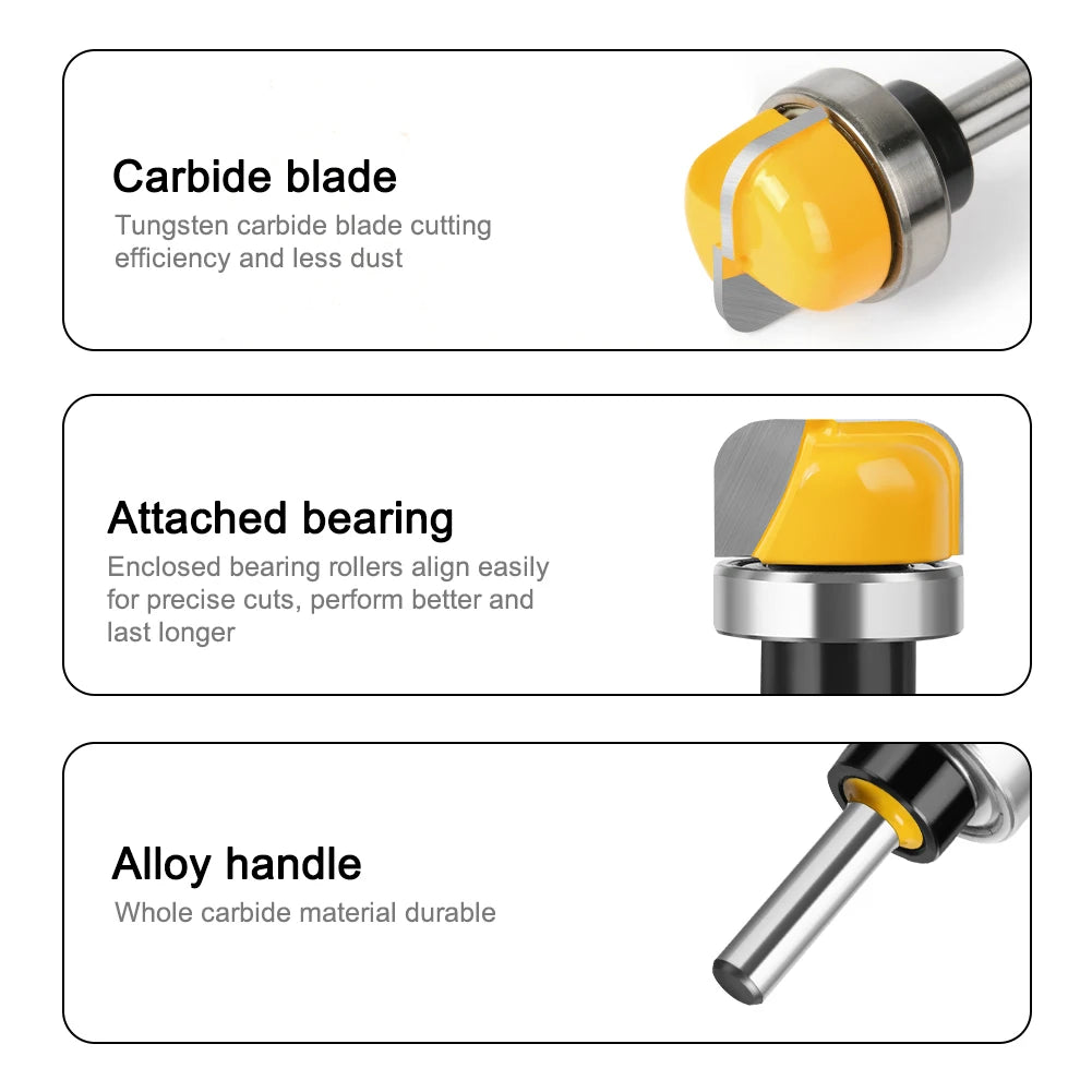 6mm 1/4 Zoll 8mm Schaft Hartmetall Fräser Set für Holzarbeiten