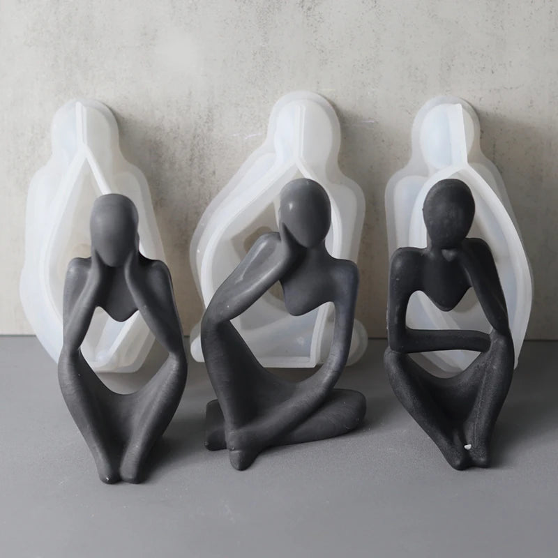 3D Silikonform für DIY Denker Statue und abstrakte Kunstwerke