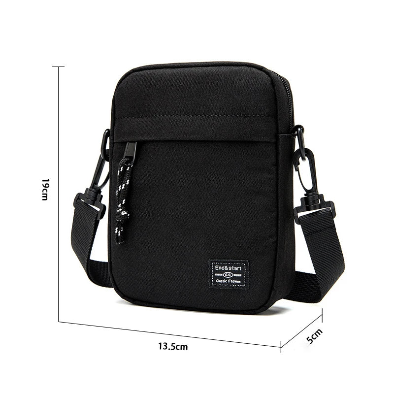 Mini Umhängetasche Nylon Schultertasche mit verstellbarem Gurt für Männer