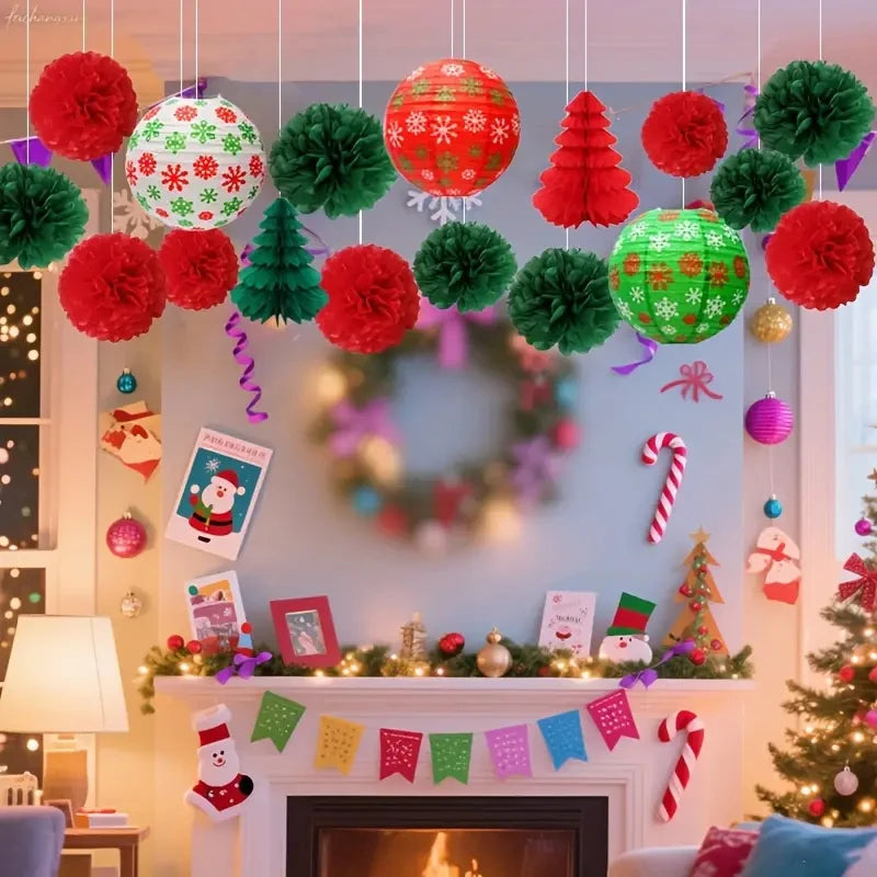 Festliches 15-teiliges Weihnachtsdekorationsset für Feiern