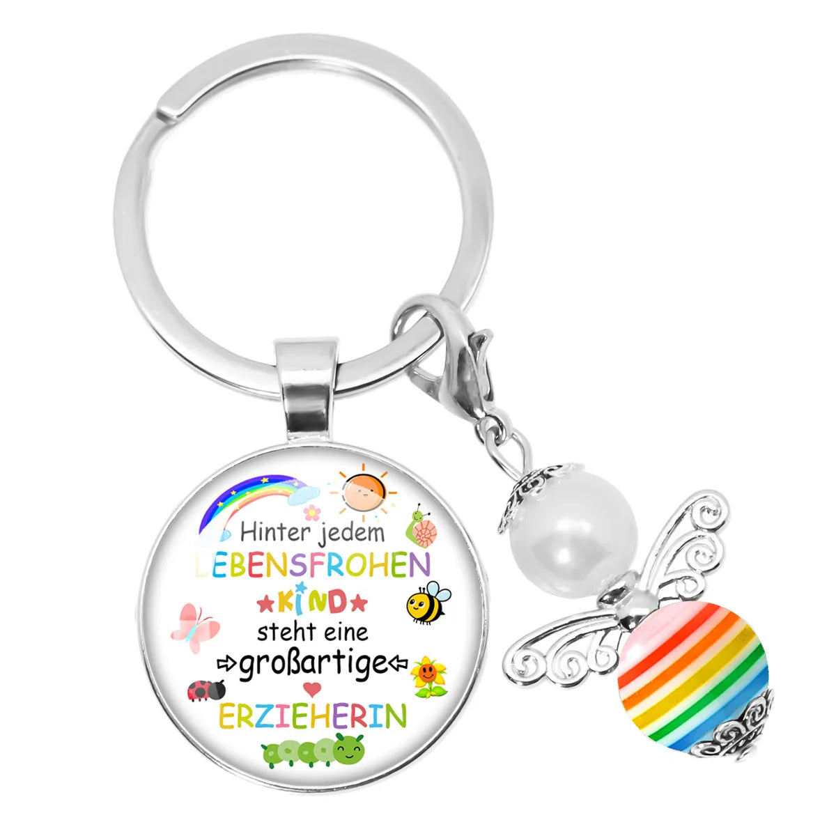 Herzspruch Schlüsselanhänger Geschenk Abschied Erzieher Unisex Schmuck