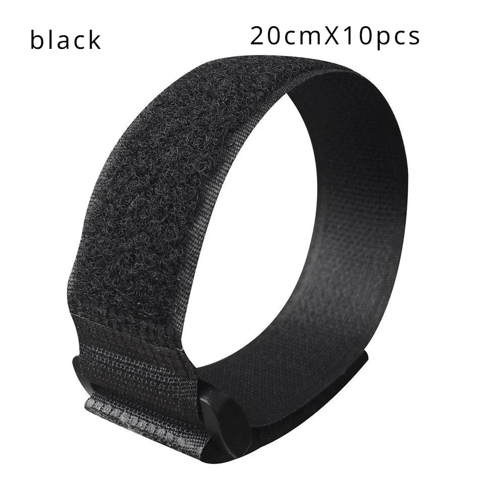 10x Klettverschluss Kabelbinder Nylon – Wiederverwendbar 20cm/50cm Längen