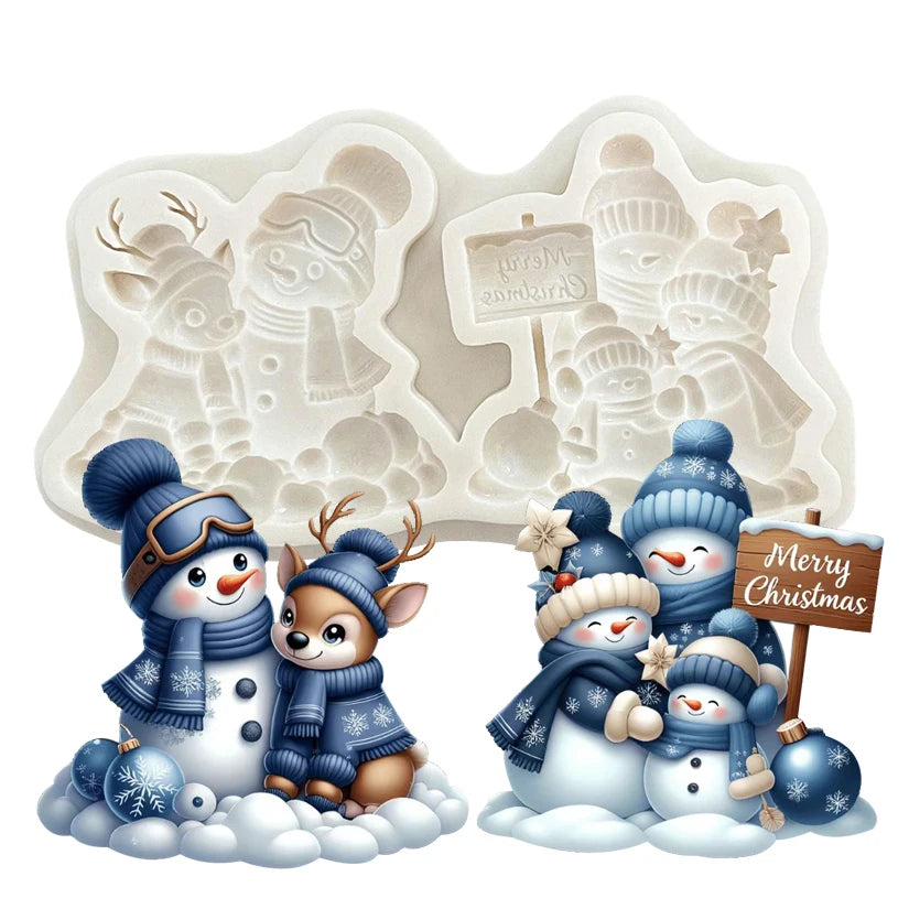 Silikon Backform Schneemann für Cupcakes und Fondant Dekoration