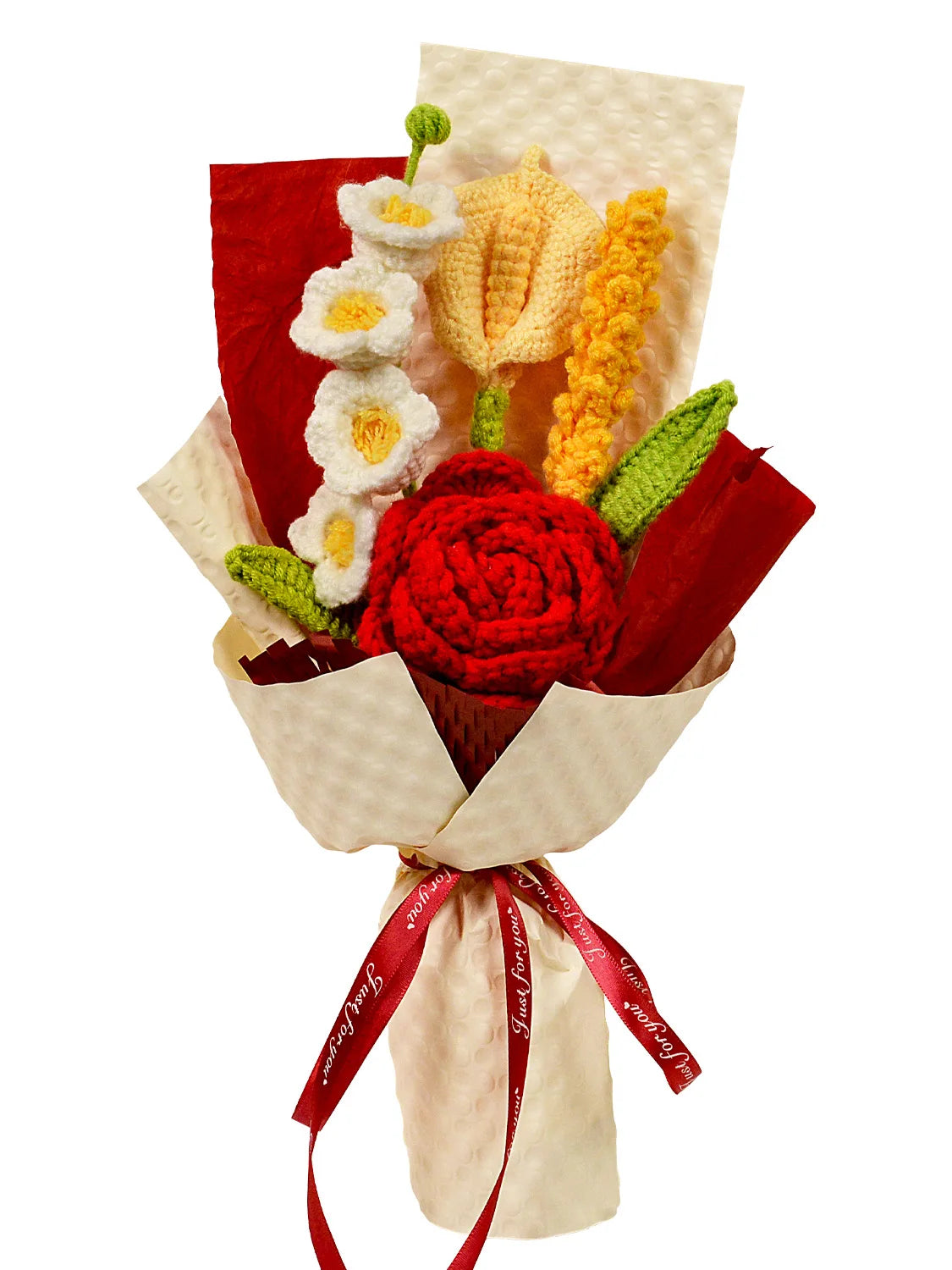 Handgefertigter roter Rosenstrauß aus Polyester für besondere Anlässe