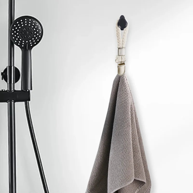 Praktische Handtuchclips mit Baumwollschlaufe und Metallklemme-Yabubestshop