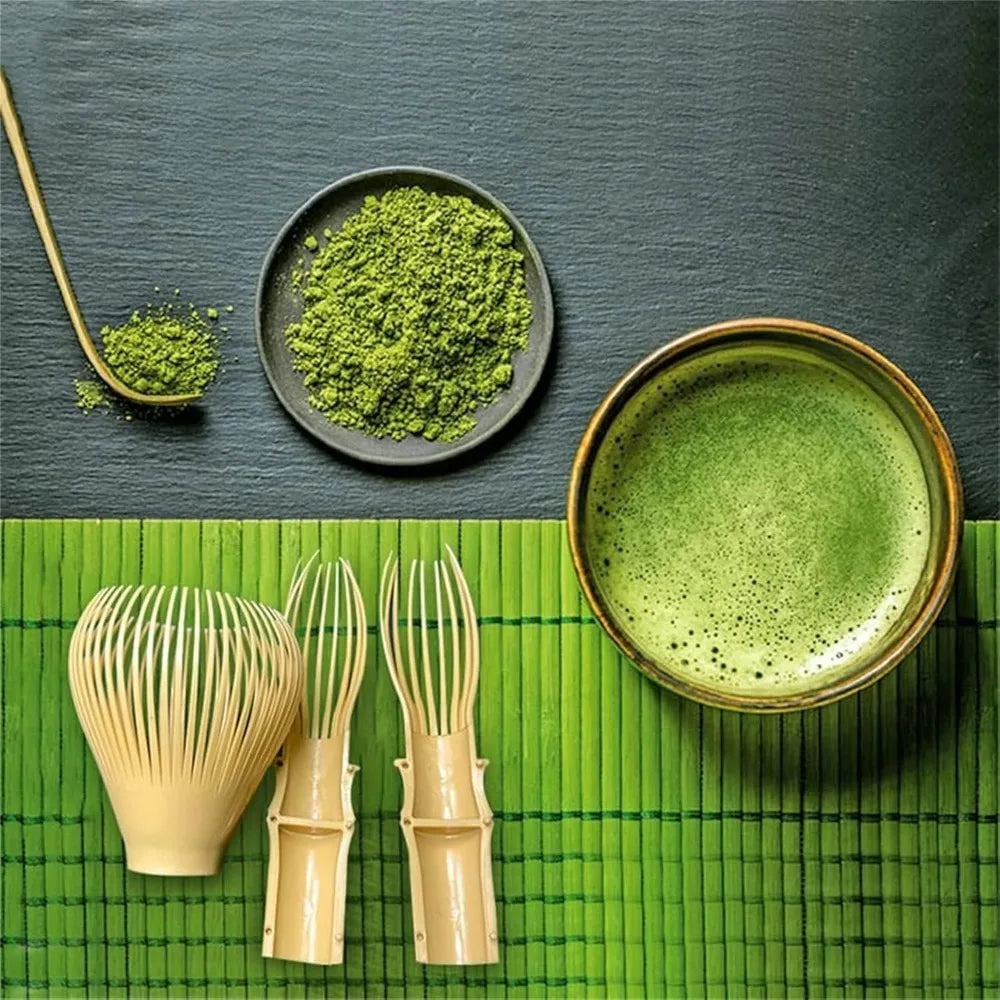 Wiederverwendbarer Matcha Schneebesen aus ABS mit Halter für grünen Tee-Yabubest - Home & More