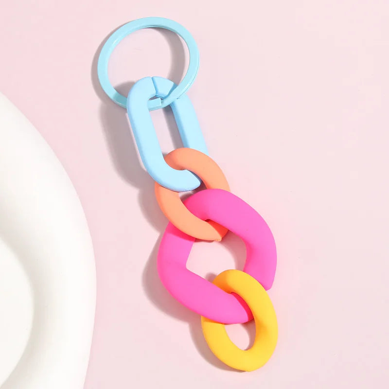 Bunte Acryl Schlüsselanhänger mit O-förmiger Schnalle – Trendiges Accessoire