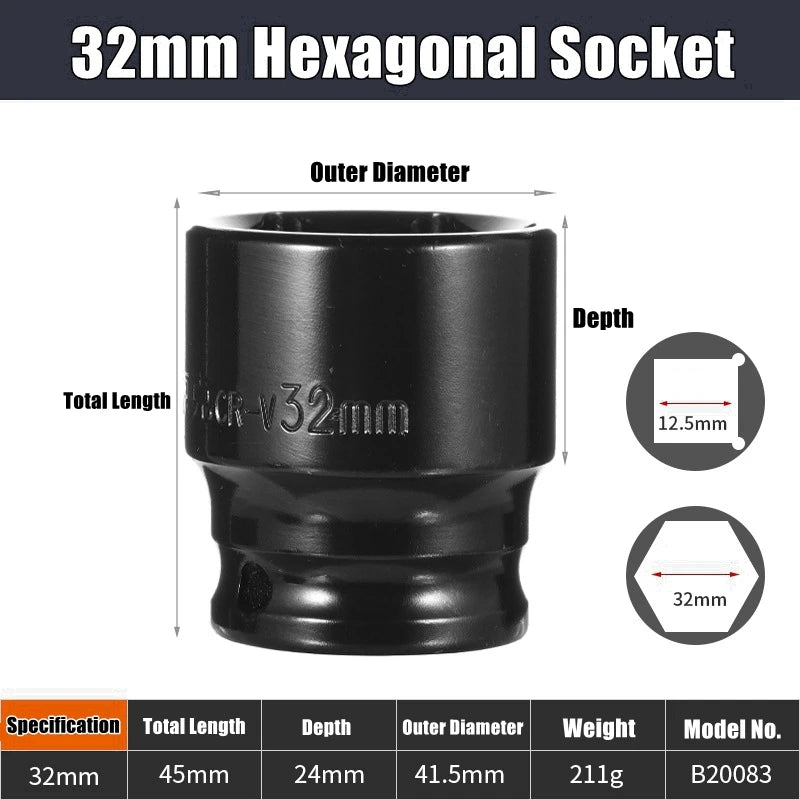 1/2" Deep Impact Steckschlüssel Satz Metrisch für Werkstatt - Kfz