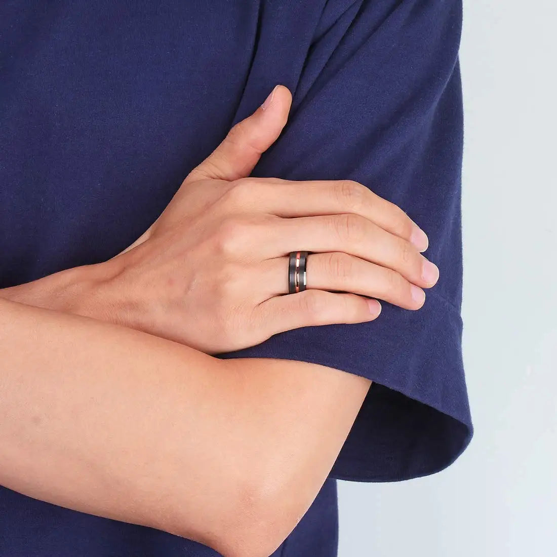 Fashio Männer Ringe Schwarz Titan Edelstahl Ringe Für Männer Frauen Ziegel Muster Finish Abgeschrägte Kante Hochzeit Ring Partei Schmuck