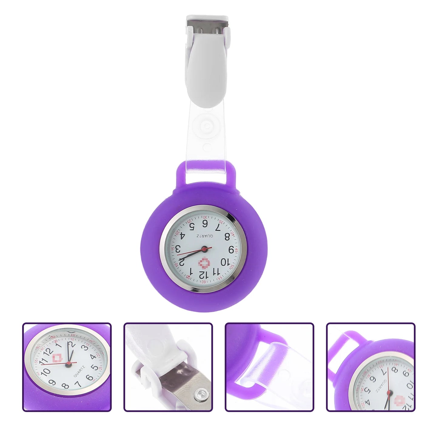 Leicht - robust: 2er-Set Silikon Brust Clip Uhren mit digitalem Touchscreen
