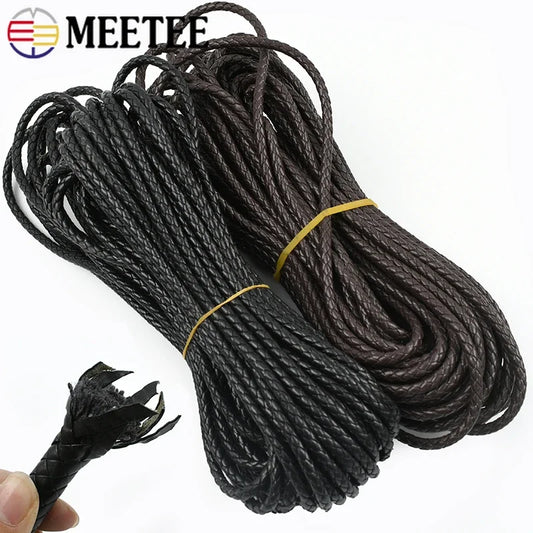 5 Meter PU-gewebtes Lederkordel rund 3-12mm für DIY Handtasche & Dekor-Yabubest - Home & More