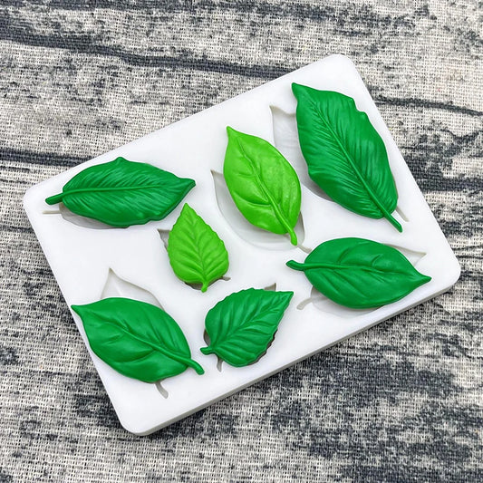 Silikonform in Blattoptik für Zucker, Schokolade und Fondant-Dekoration