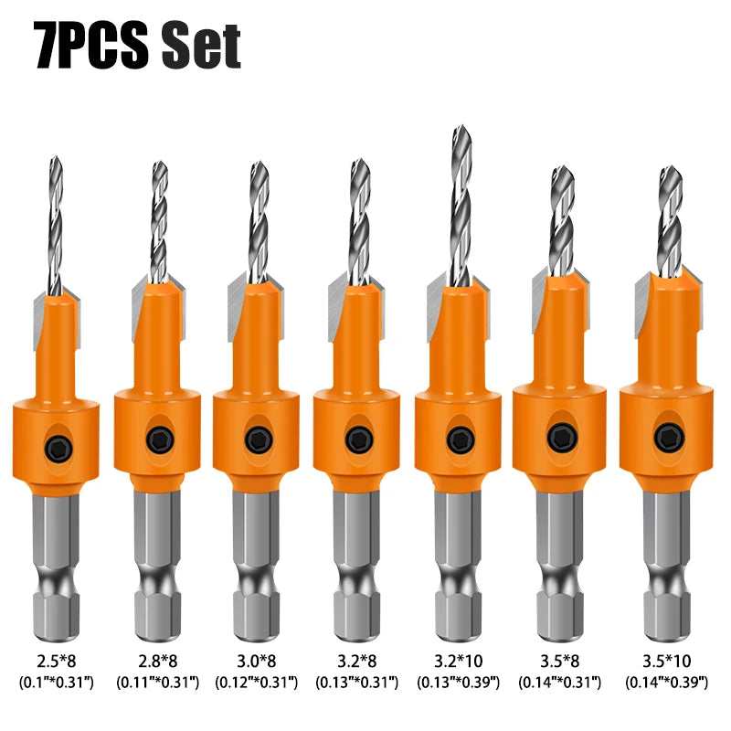 Sechskantschaft HSS Holzsenker Schraubenausdreher in verschiedenen Größen