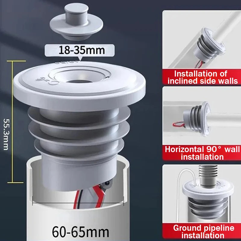 Flexibler Silikon Dichtungsring 35-75mm – Geruch - Leckage Schutz fürs Bad