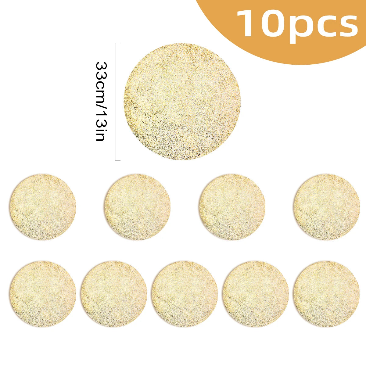 Gold Einweg Tischsets Rund 33cm für Weihnachtsfeier & Festliche Deko