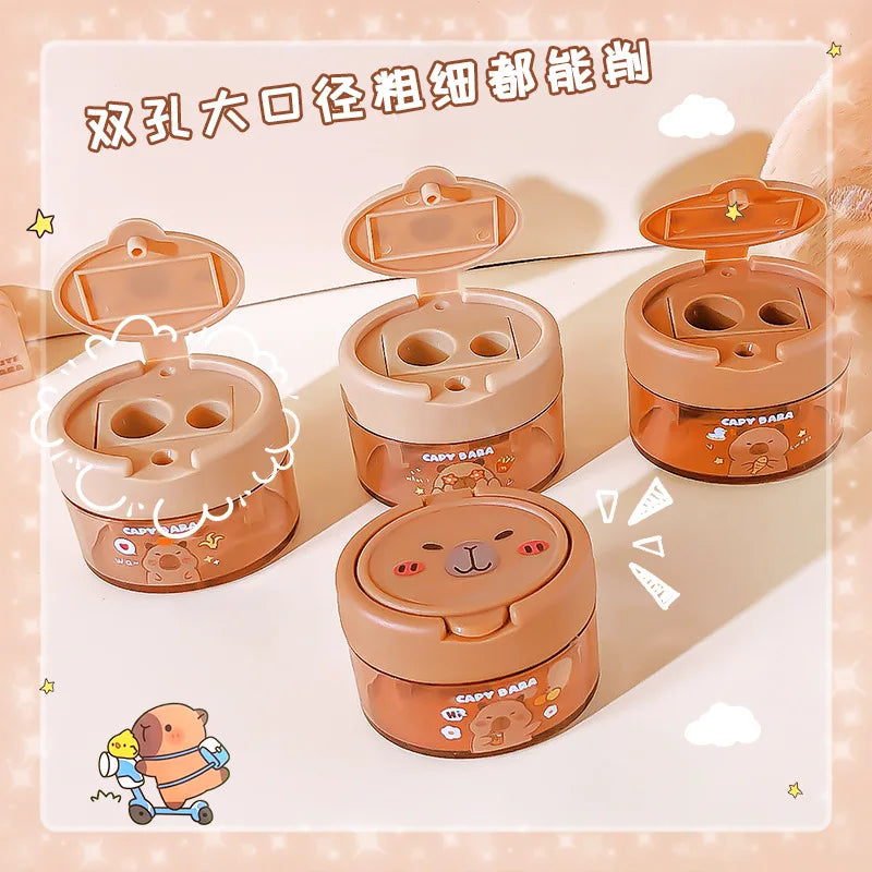 Praktischer doppelloch Bleistiftspitzer im kreativen Cartoon Design