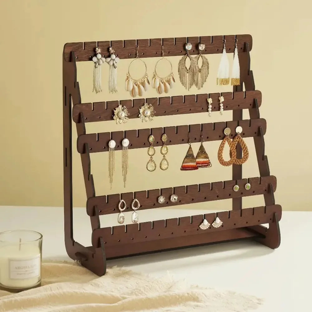Großer Holz Ohrring Display Ständer Schmuck Organizer