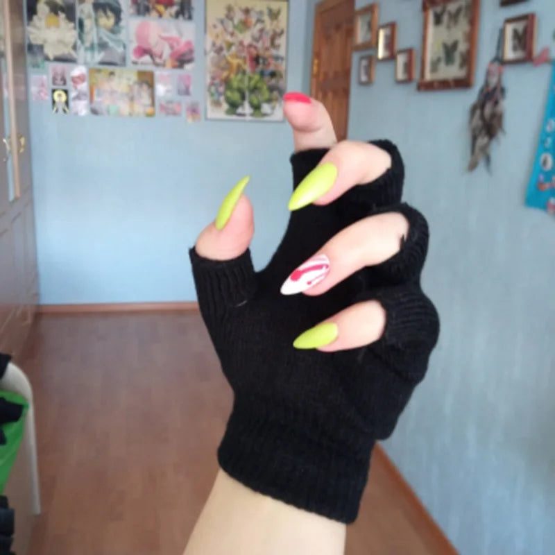 Warme Halbfinger Strickhandschuhe Unisex für Sport und Alltag