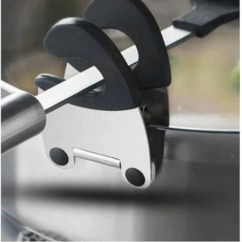 Edelstahl Löffelhalter Clip hitzebeständig mit Silikon für Küchenutensilien