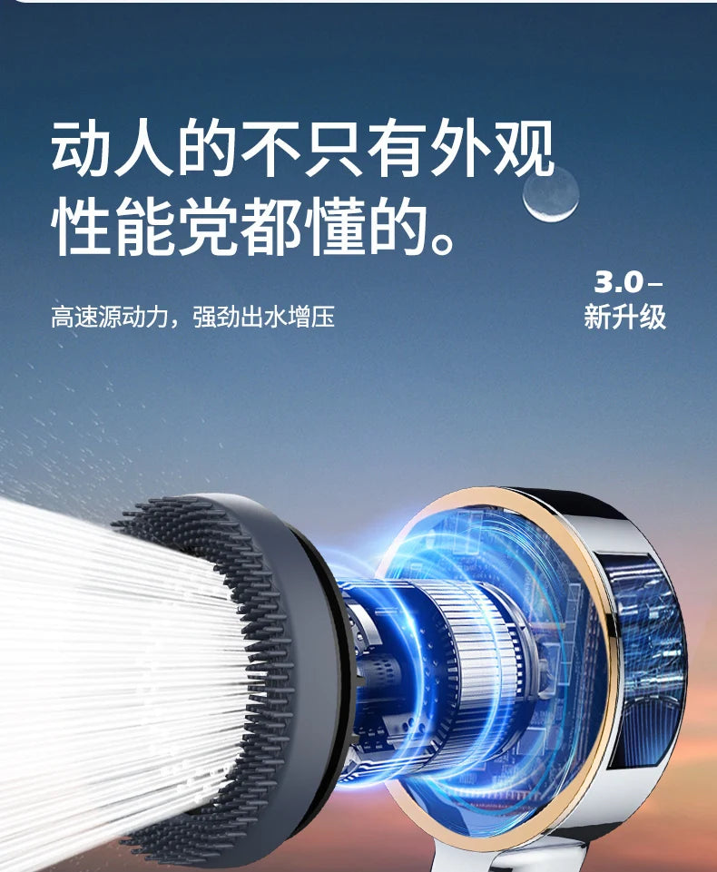 Hochdruck Duschkopf mit Filter 4 Modi Wassersparend Massage Sprayer