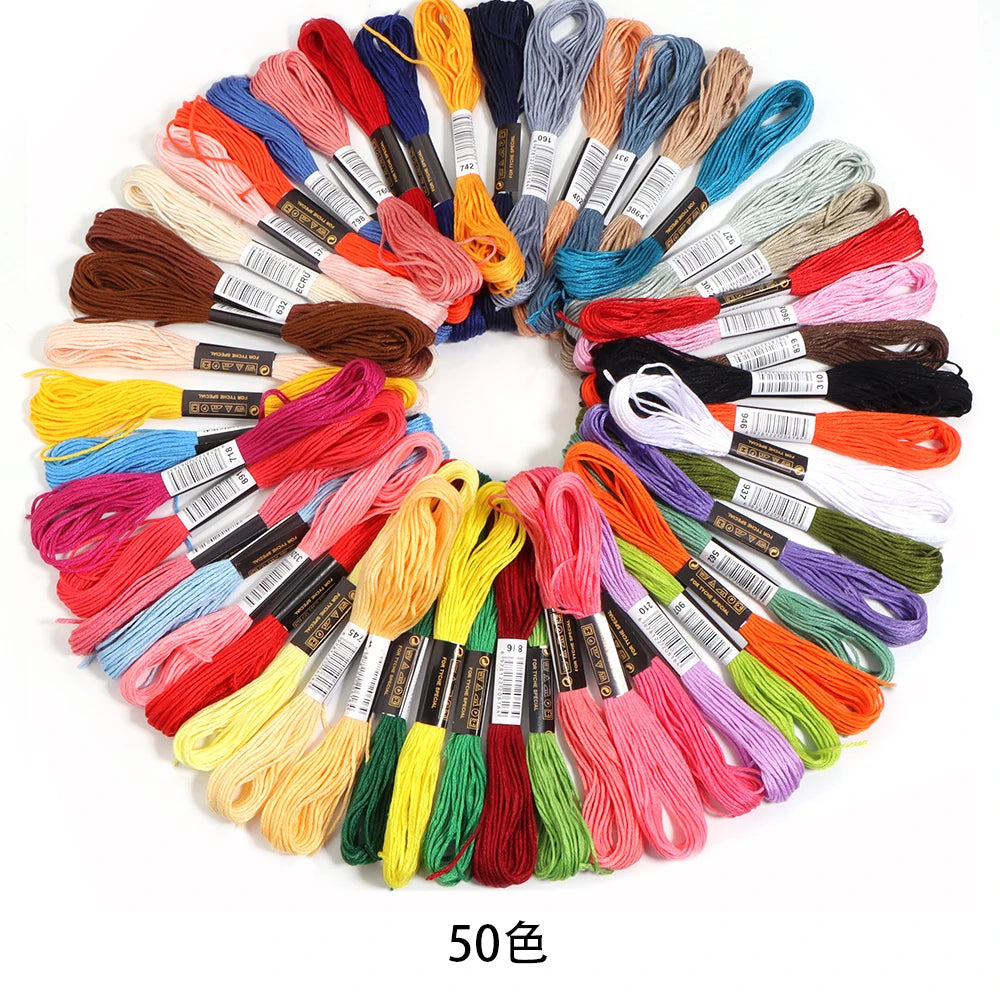 Abriebfestes Multicolor Stickgarn aus Polyester und Baumwolle