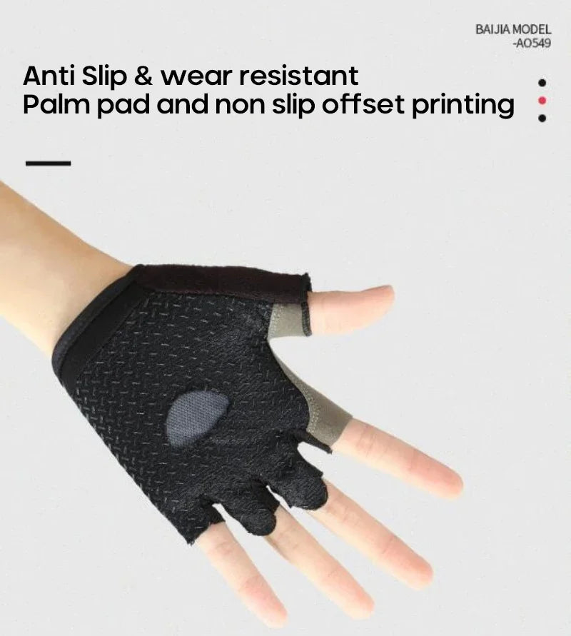 Atmungsaktive Halb-Finger Radfahren Handschuhe mit Anti-Rutsch für Unisex