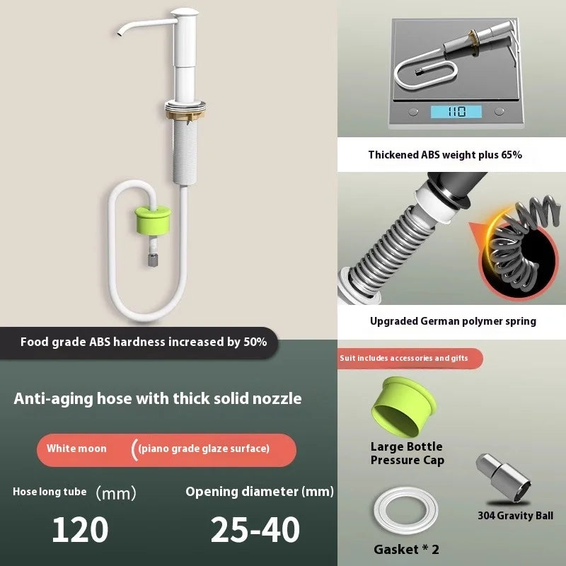 Edelstahl Waschbecken Seifenspender für Küche mit Pumpe - Verlängerungsrohr