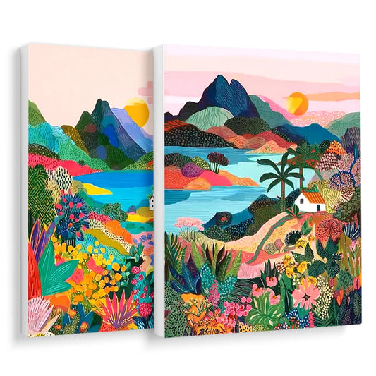 Malen nach Zahlen Leinwand Landschaft DIY Acrylfarbe Kunstwerk Set
