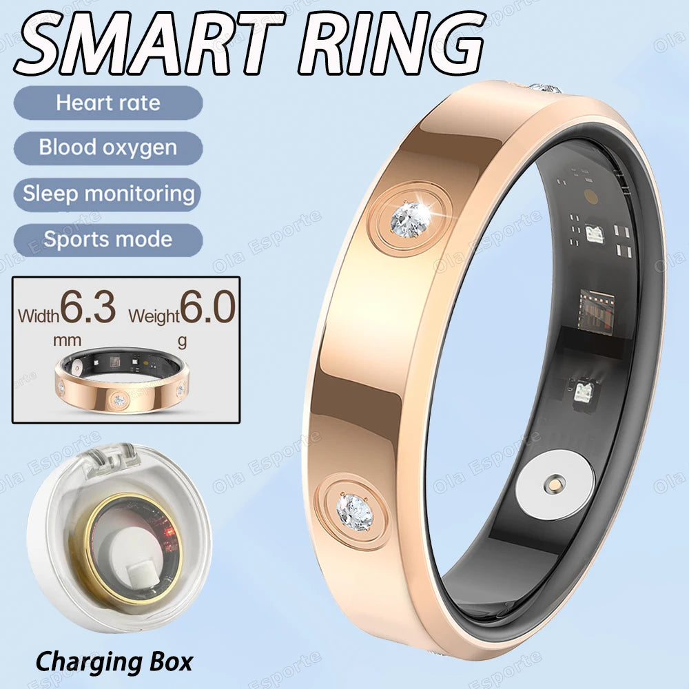 Schmaler Damen Smart Ring mit Schlaf und Gesundheitsmonitor 2025