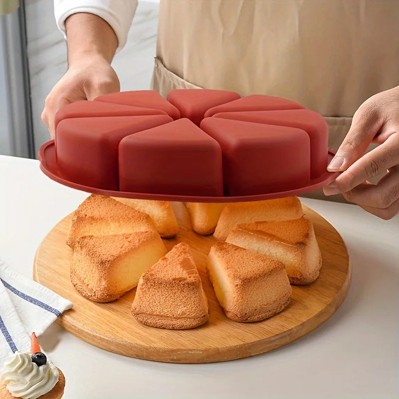 Dreieckige Silikon Backform mit 8 Mulden für Brownies Pfannkuchen Cupcakes-Yabubest - Home & More