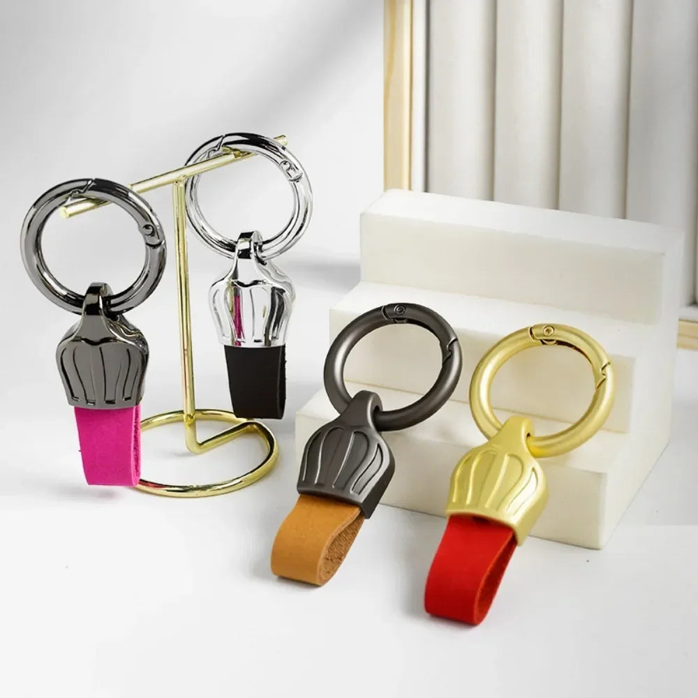 Leder Schlüsselbund Multicolor mit Metallring für Männer und Frauen