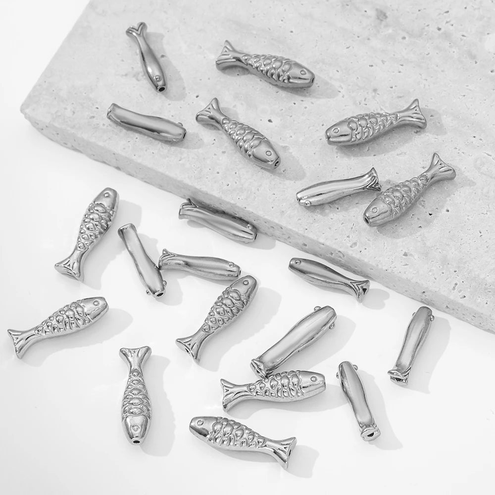 Edelstahl Golden Fish Spacer Perlen 5er Set für Schmuckherstellung