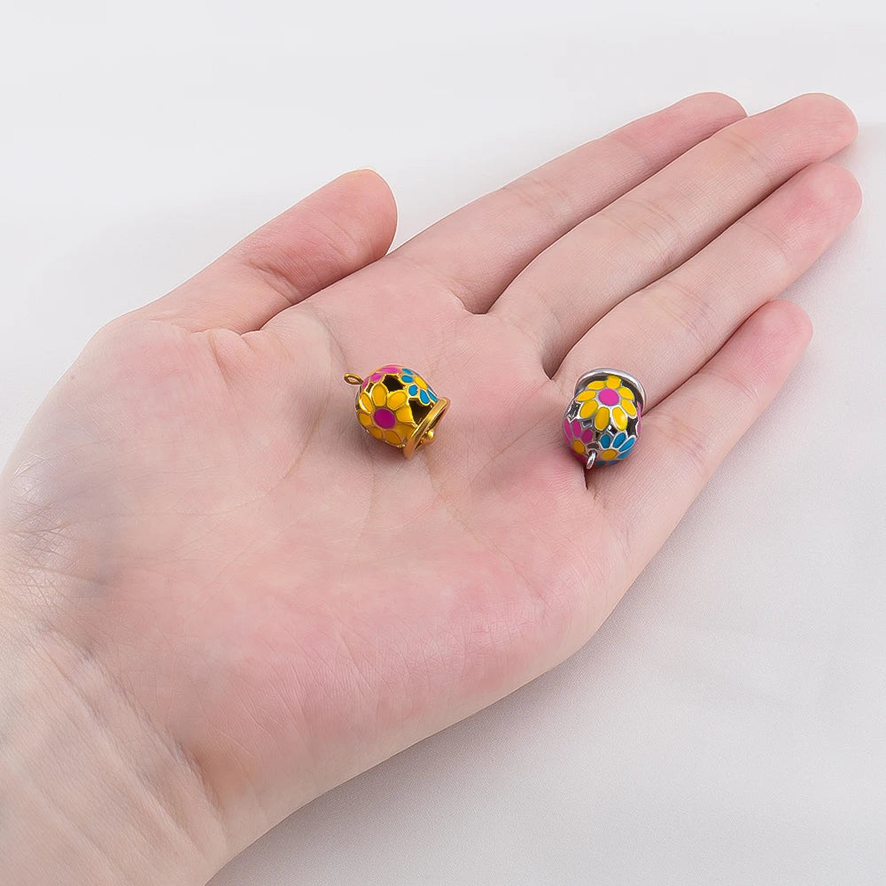 5 Stück Edelstahl Anhänger Gänseblümchen Herz Stern Glocke für Schmuck DIY-Yabubest - Home & More