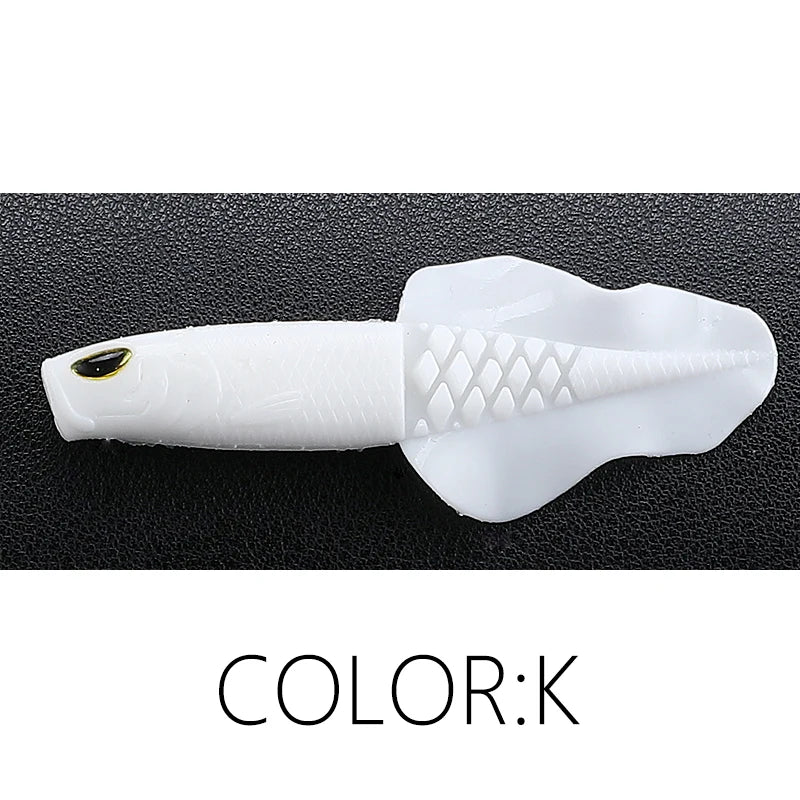 Realistischer Barsch Shad Angelköder mit 3D Augen – Verfügbar 76 mm oder 50 mm